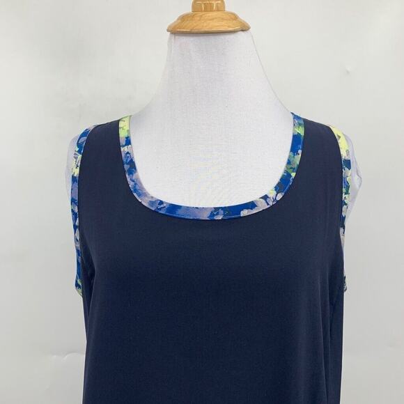 J Jill Tank Dress Womens ST Small Tall Navy Fit On The Go Racerback Sleeveless - Picture 3 of 12
